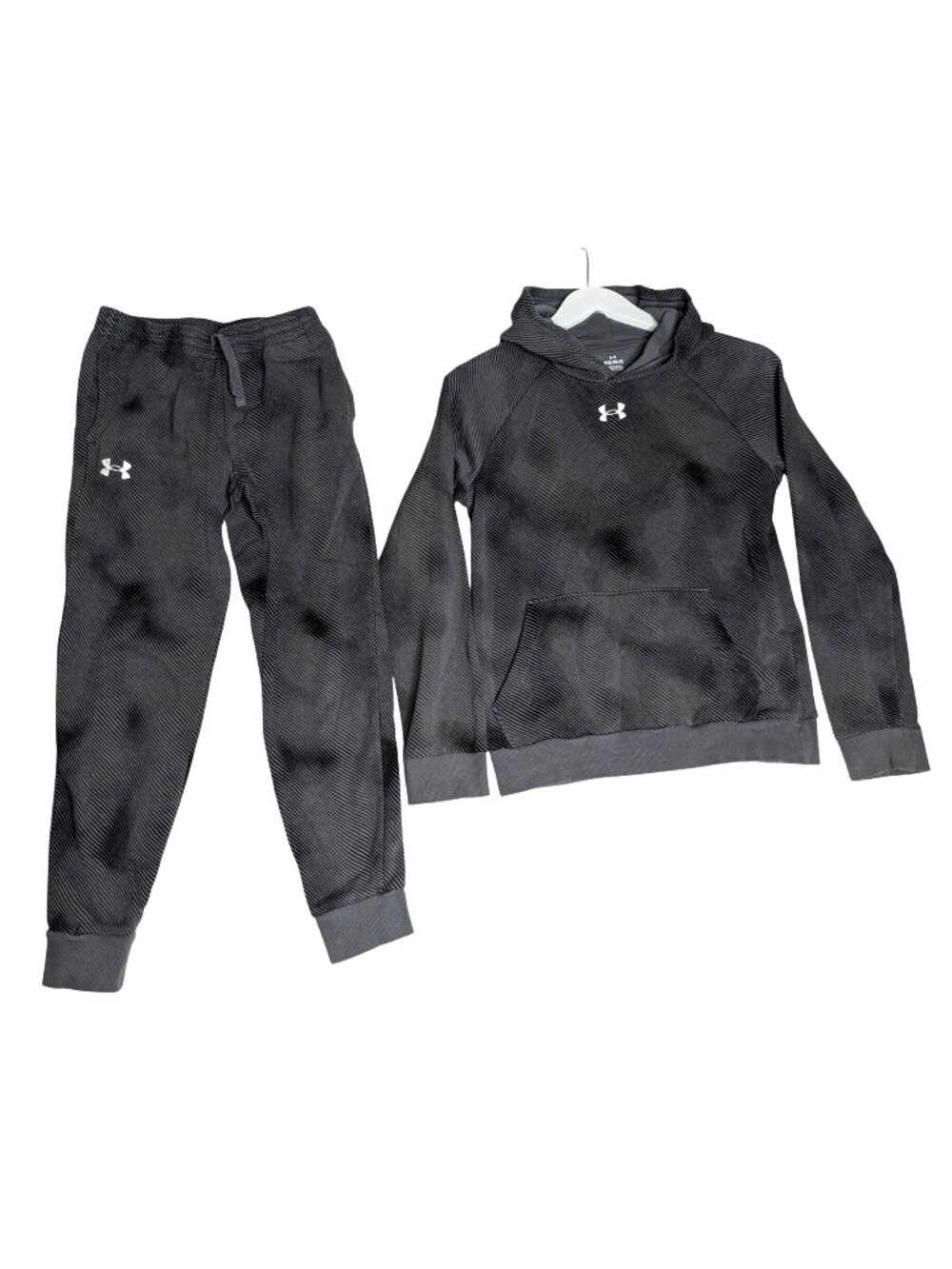 Under Armour Boys Youth Rival Fleece Hoodie & Jogger Set Grey/Black Size YLG Top